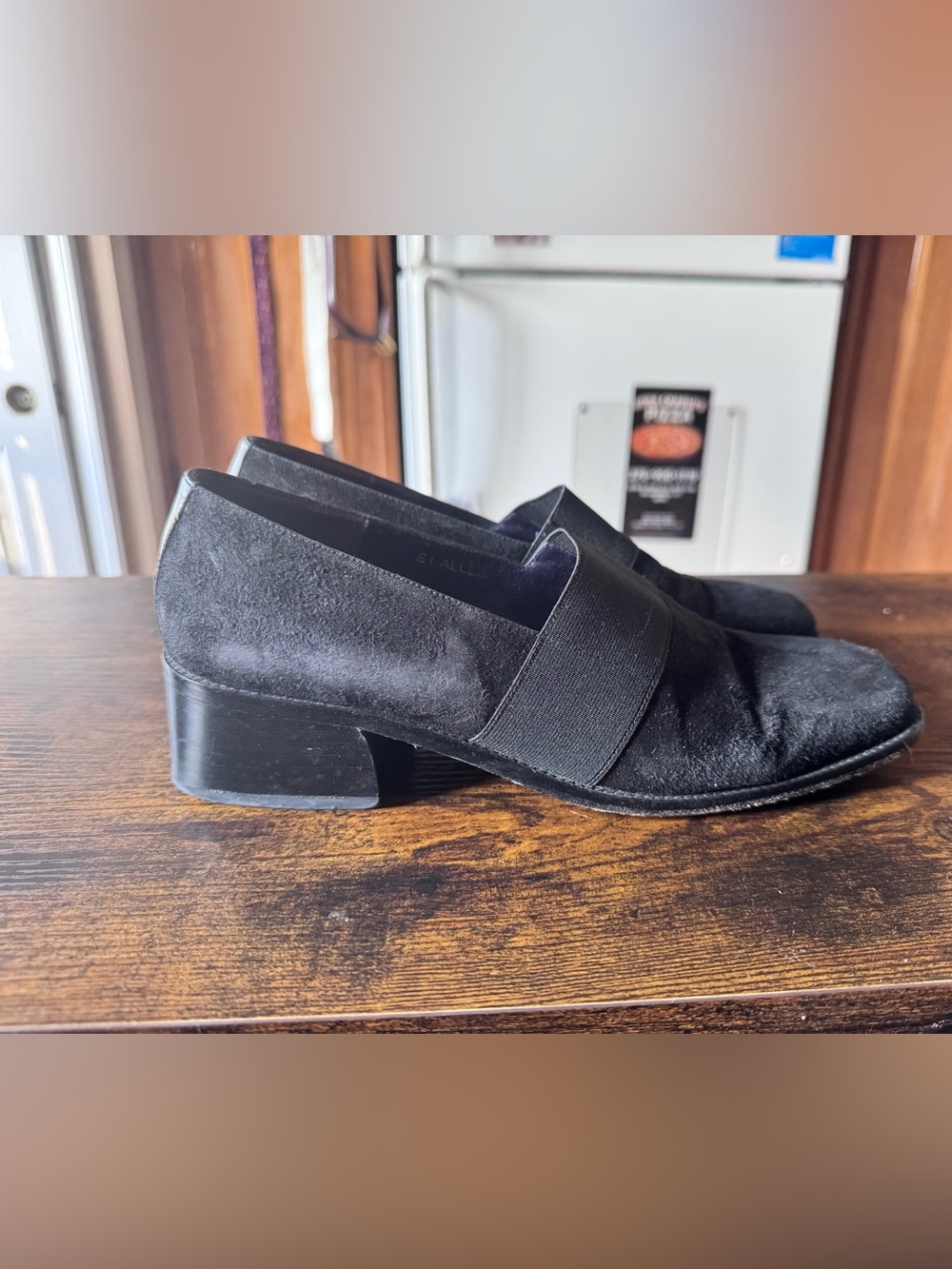 Donald J Pliner Black Suede Block Heel Pumps Size 8.5M